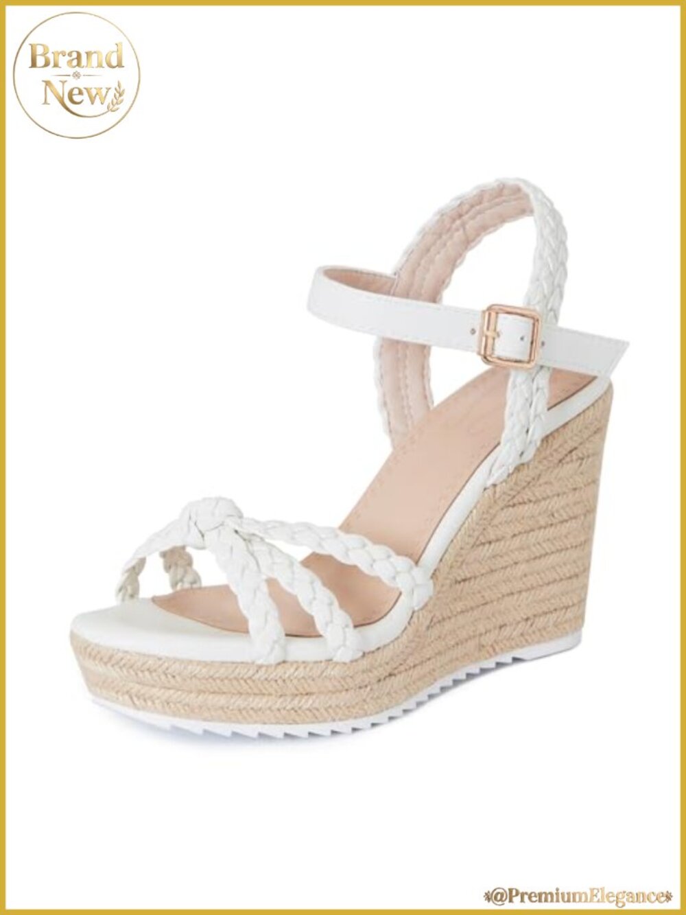 Womens Espadrille Wedge Sandals Braided Ankle Strap Open Toe Platform